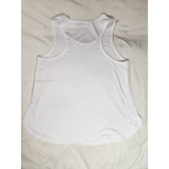 Sz LT Athleta Tank Top White Flowy Side Slits Womens Size Large - Picture 7 of 8
